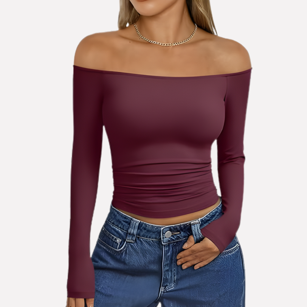 Women’s Off‑The‑Shoulder Long Sleeve Top