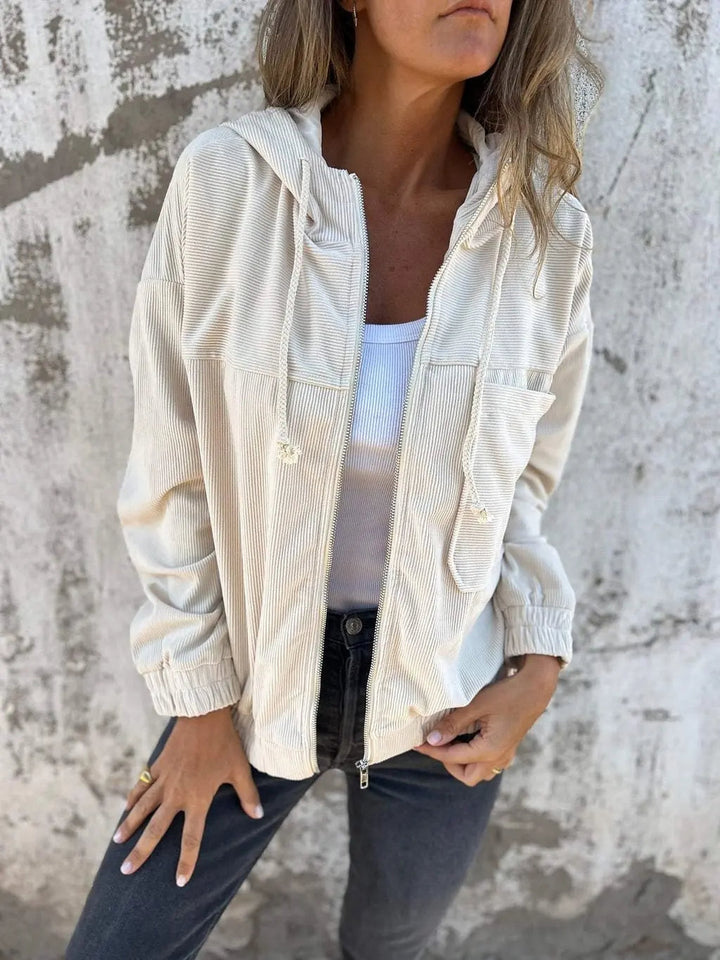 comfortable Corduroy Jacket with Hood
