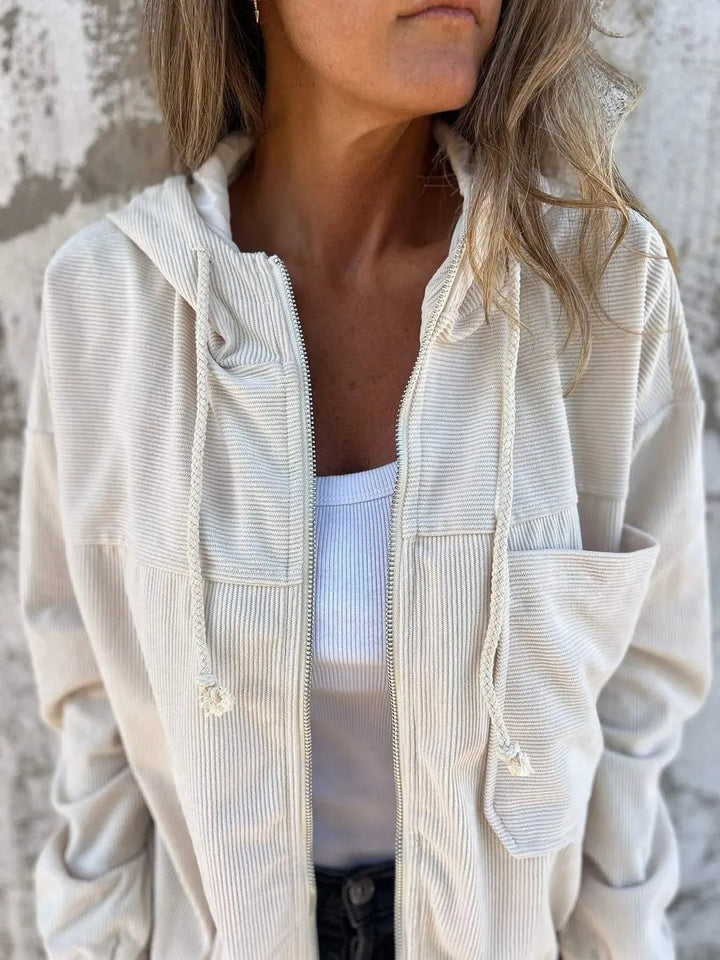 comfortable Corduroy Jacket with Hood