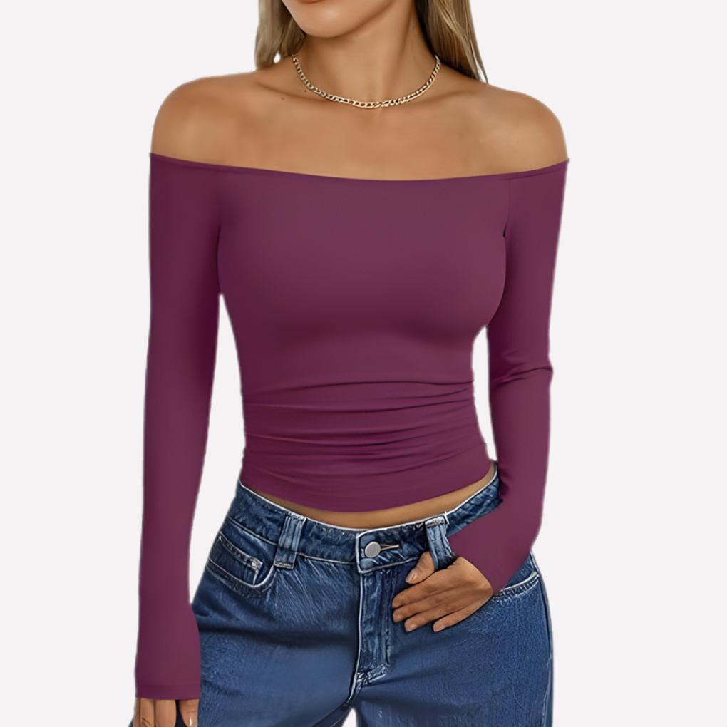 Women’s Off‑The‑Shoulder Long Sleeve Top