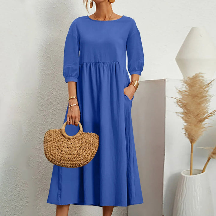 comfortable Loose Patchwork Midi Dress Effortless Style Meets Everyday Comfort