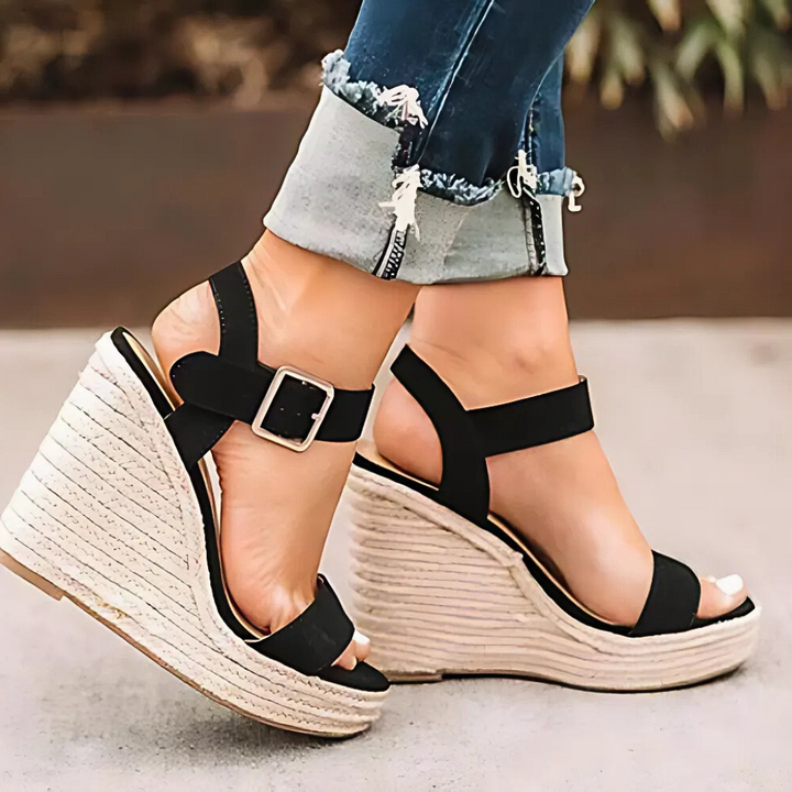 Women's comfortable T Strap Wedge Sandals
