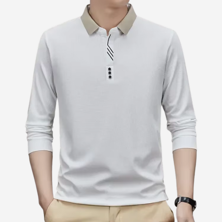 comfortable Long-Sleeve Polo for Men