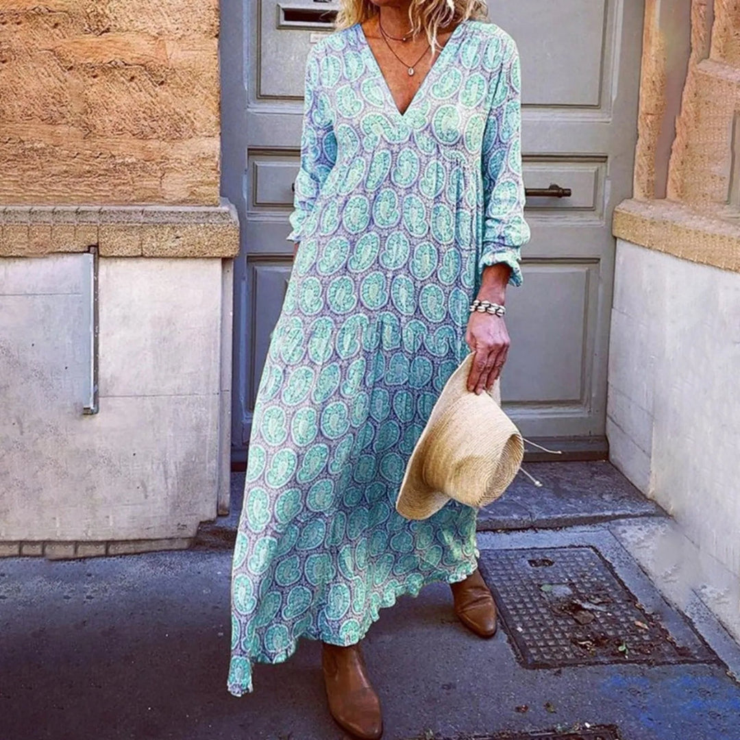 Bohowaves Geometric Maxi Dress — Where Bohemian Flair Meets Summer Elegance
