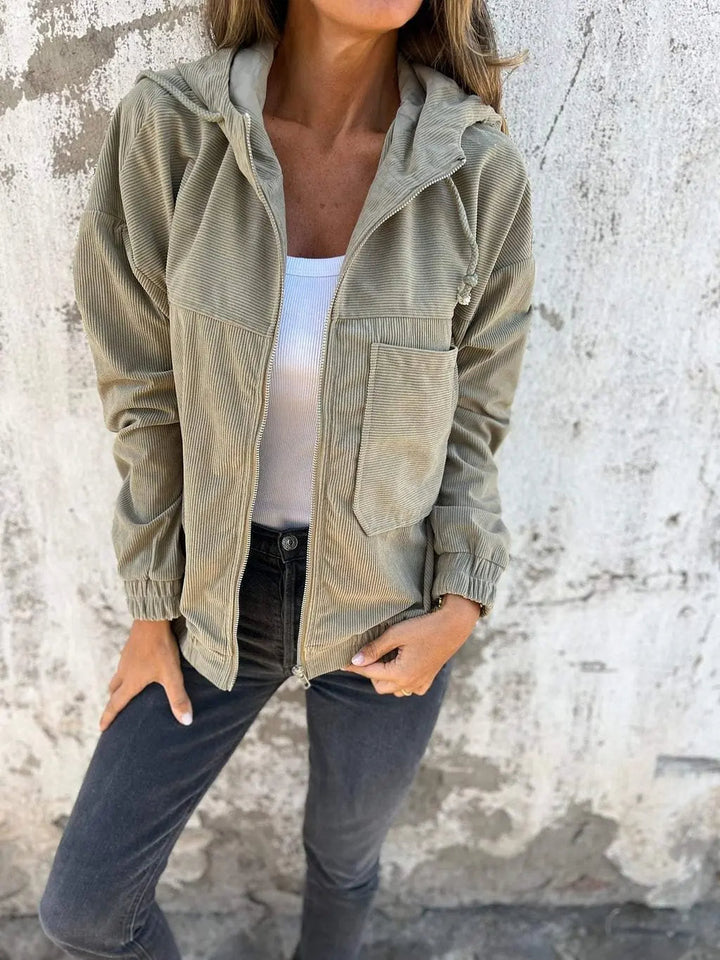 comfortable Corduroy Jacket with Hood