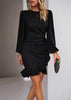 Stylish Mini Dress with Puff Sleeves
