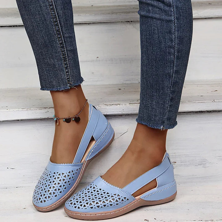 Slip-on wedge sandals.