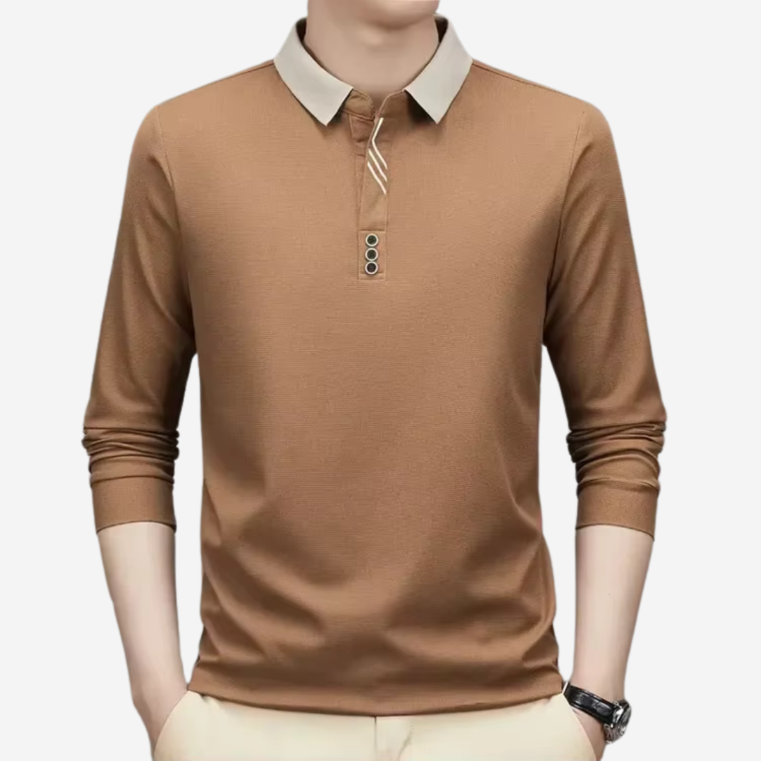 comfortable Long-Sleeve Polo for Men