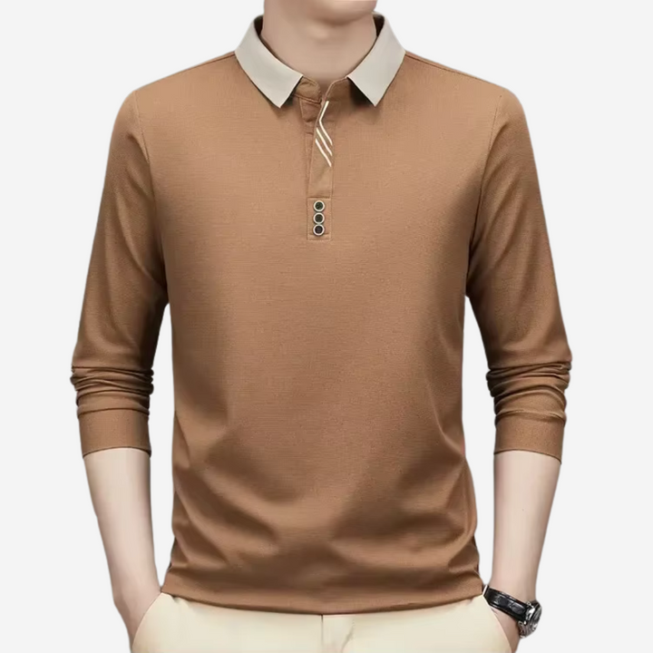 comfortable Long-Sleeve Polo for Men