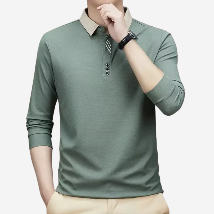 comfortable Long-Sleeve Polo for Men