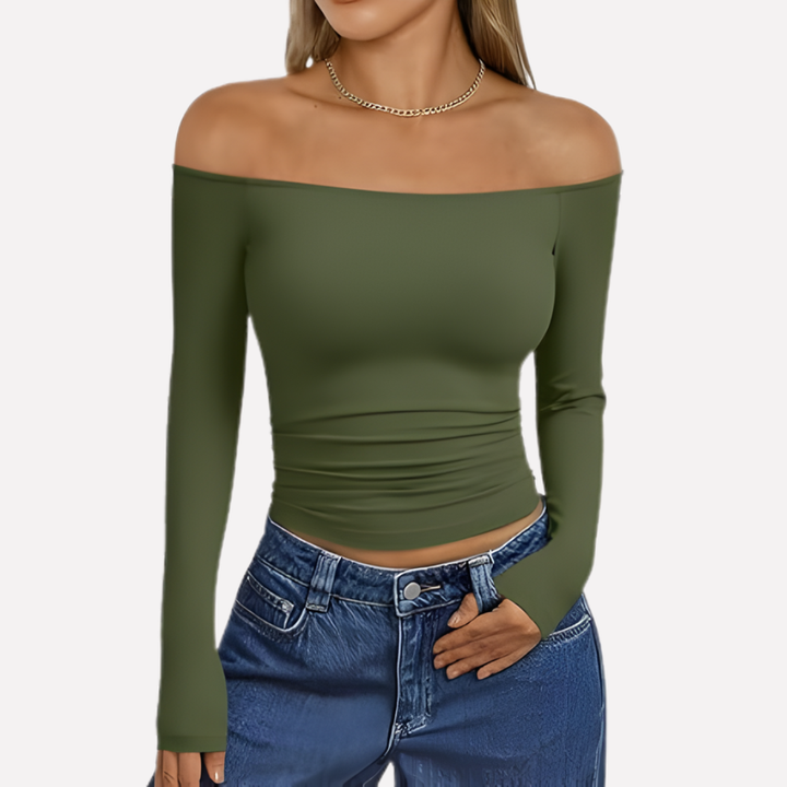Women’s Off‑The‑Shoulder Long Sleeve Top
