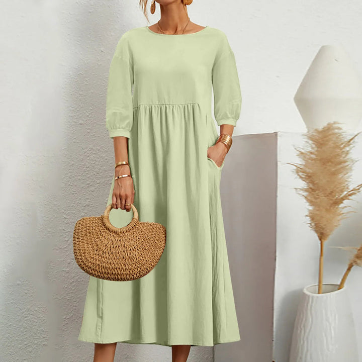 comfortable Loose Patchwork Midi Dress Effortless Style Meets Everyday Comfort