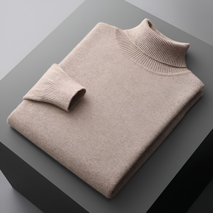 High-Quality Men’s Fine Wool-like Turtleneck Sweater