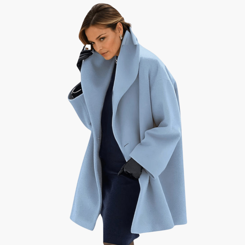 Women's Jacket with Wide Collar and Long Sleeves