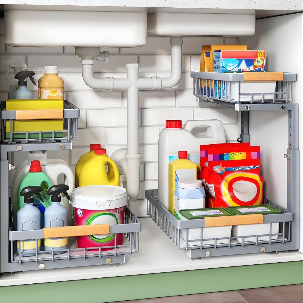 Under Sink Sliding Organizers