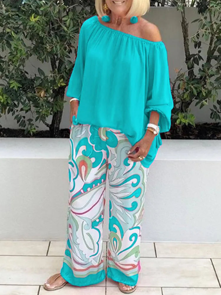 Stylish Off-Shoulder Two-Piece Set