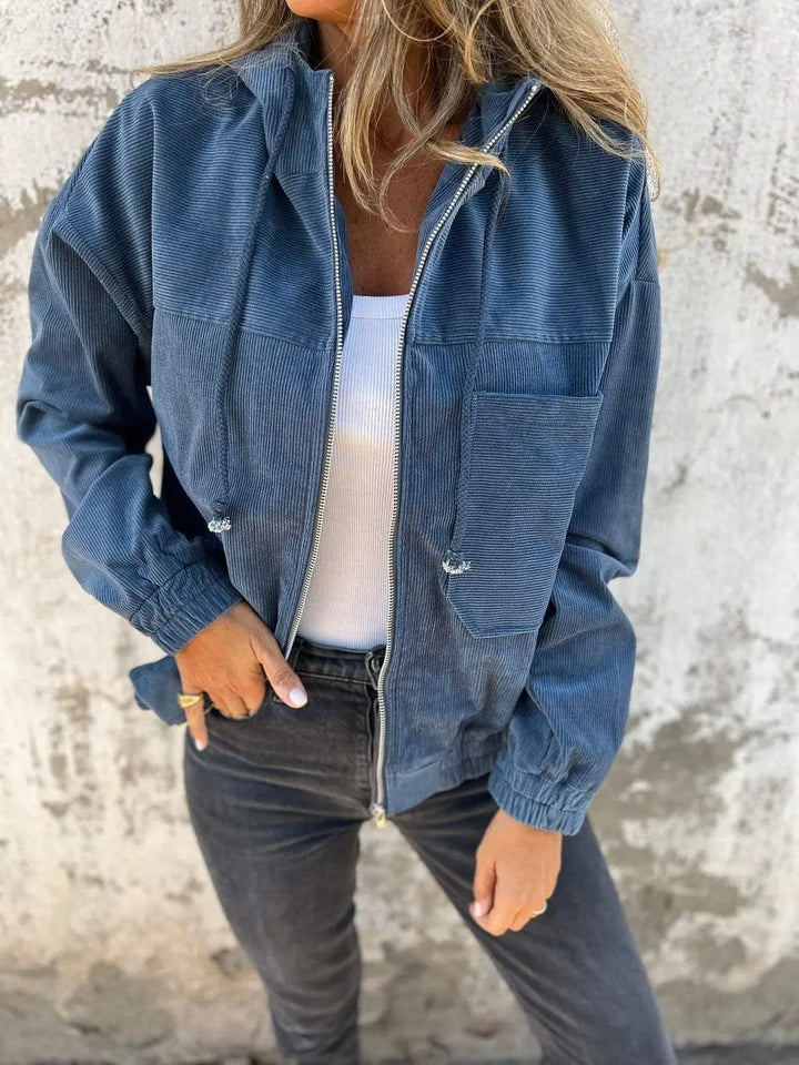 comfortable Corduroy Jacket with Hood