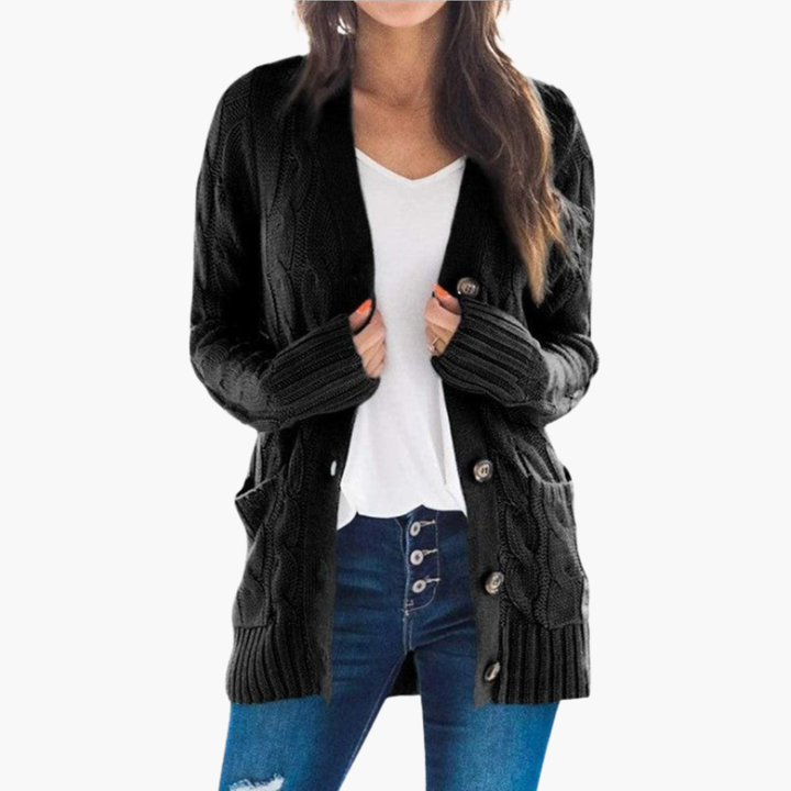 Women’s Cardigan with Buttons and Pockets