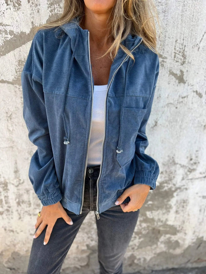 comfortable Corduroy Jacket with Hood