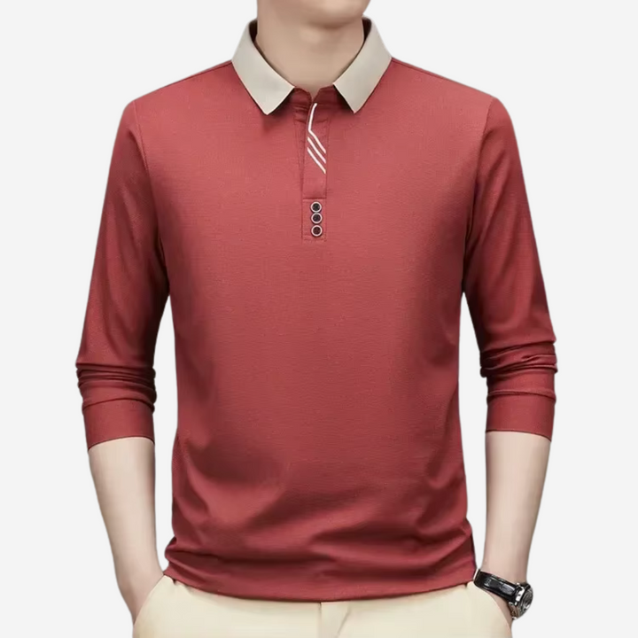 comfortable Long-Sleeve Polo for Men