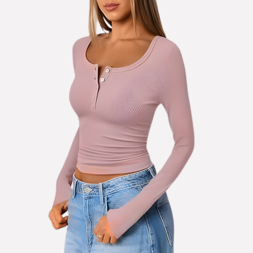 Women’s Long Sleeve Henley Top