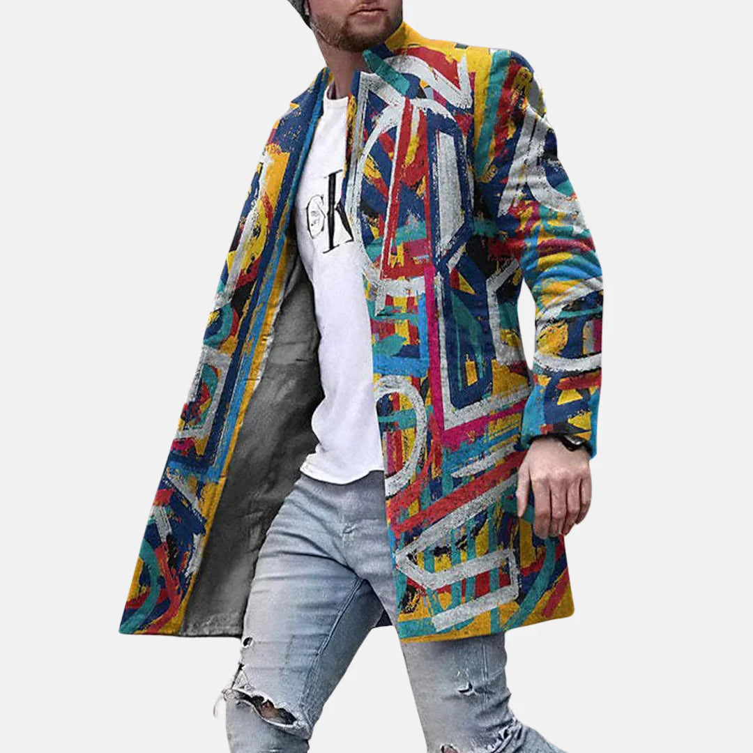 Street Print Coat – comfortable &amp; Adjustable Men’s Jacket