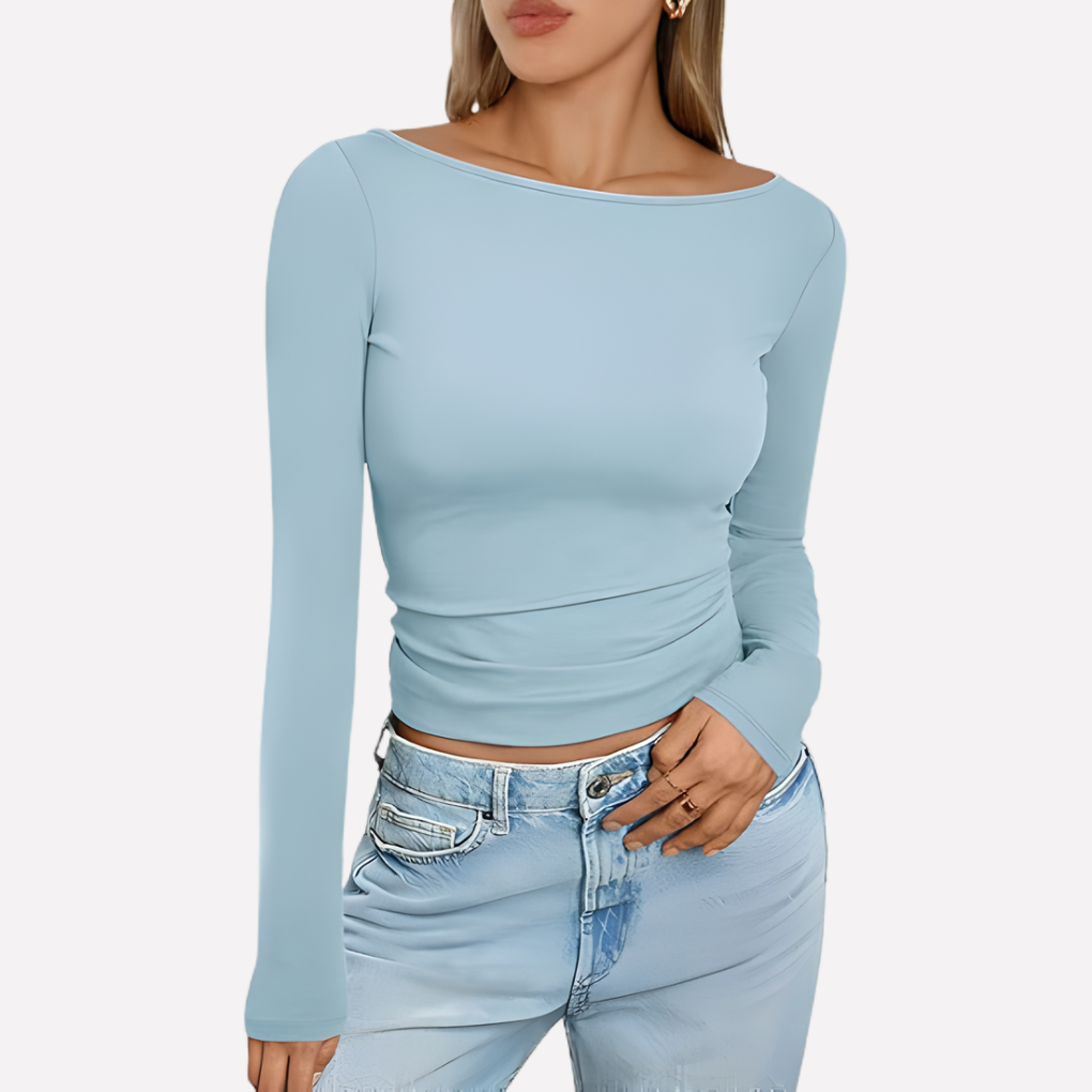 Women’s Boat Neck Long Sleeve Top