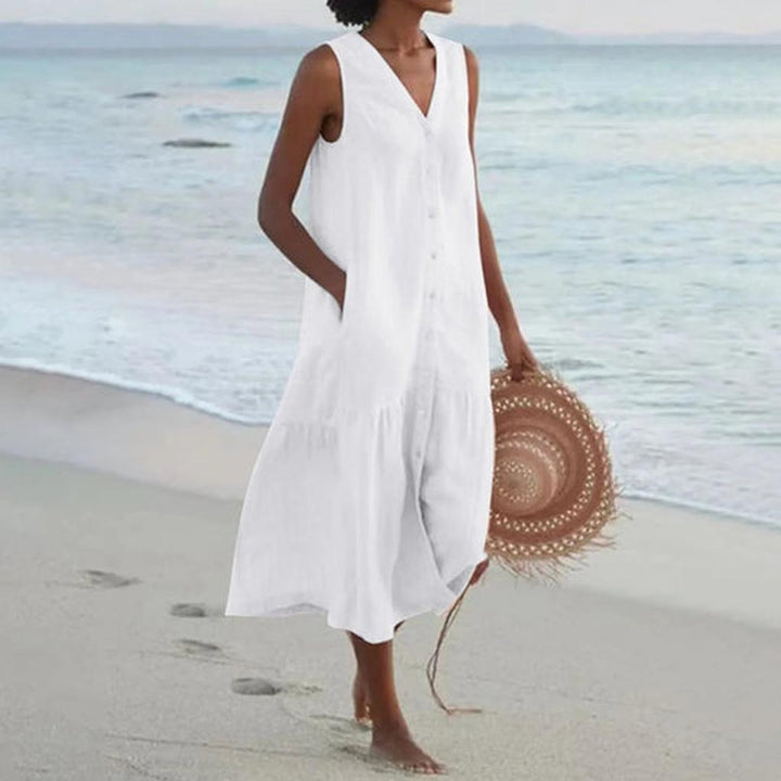 Women’s V-Neck Dress – Elegant Everyday Wear