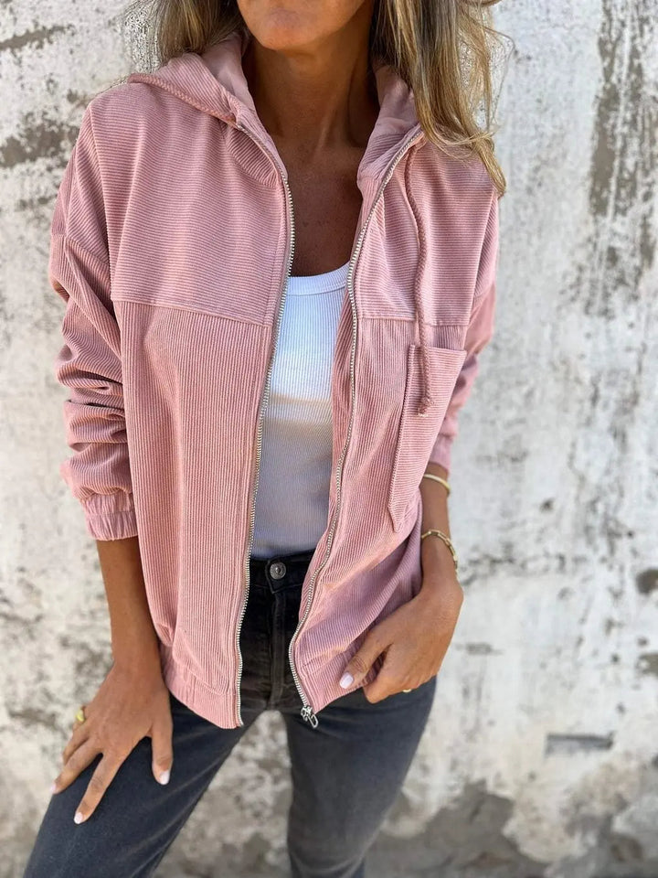 comfortable Corduroy Jacket with Hood