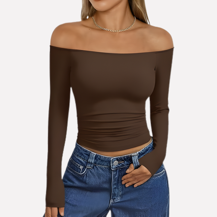 Women’s Off‑The‑Shoulder Long Sleeve Top