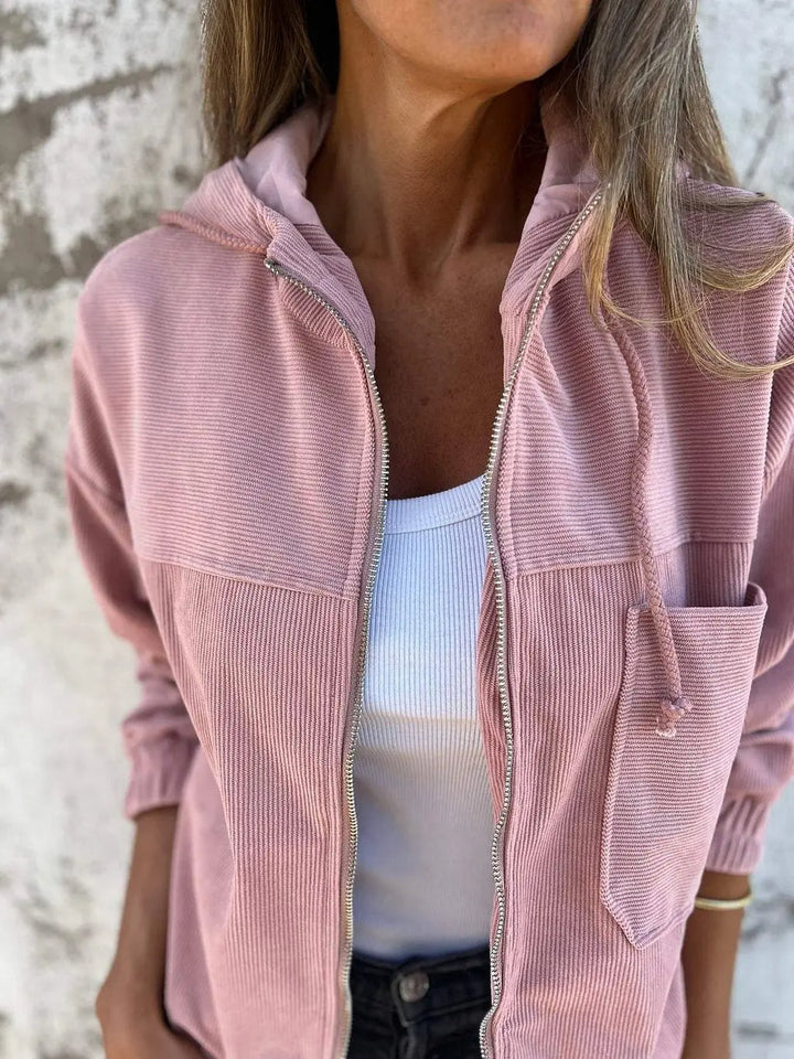 comfortable Corduroy Jacket with Hood