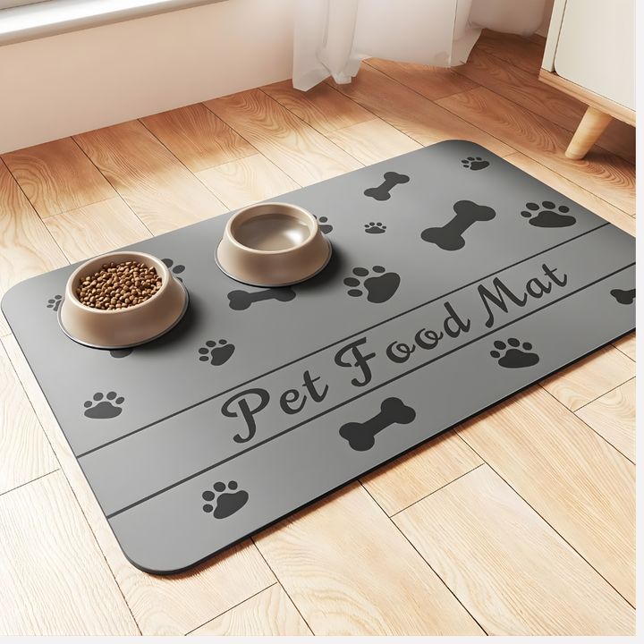 Pet Feeding Mat-Absorbent Pet Placemat for Food and Water Bowl