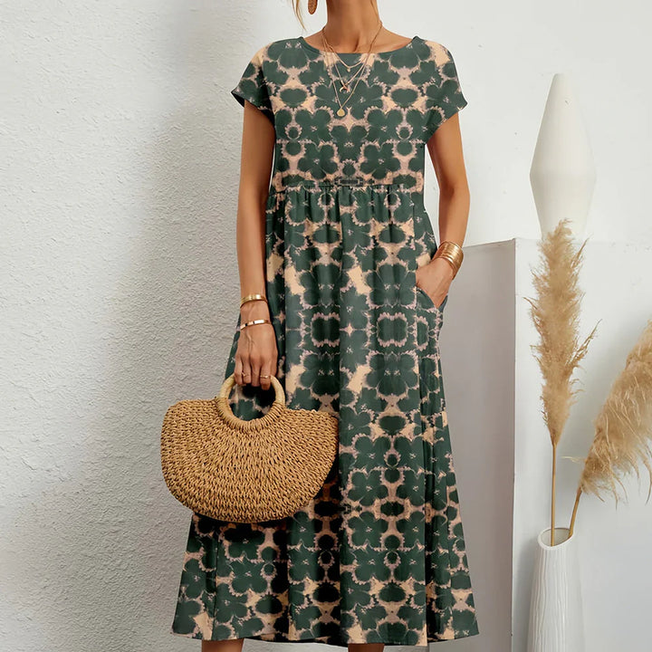 Women’s Cotton Linen Blend comfortable Midi Dress