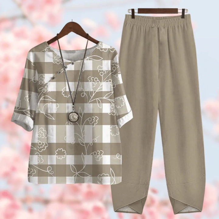 Vintage Floral Two-Piece Set