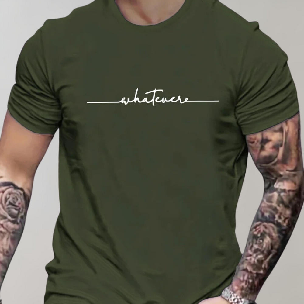 comfortable Men’s T-Shirt with Crew Neck and Minimalist Print