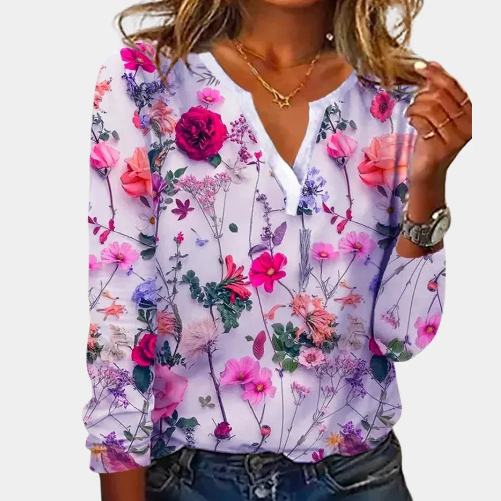comfortable Floral Women's Blouse
