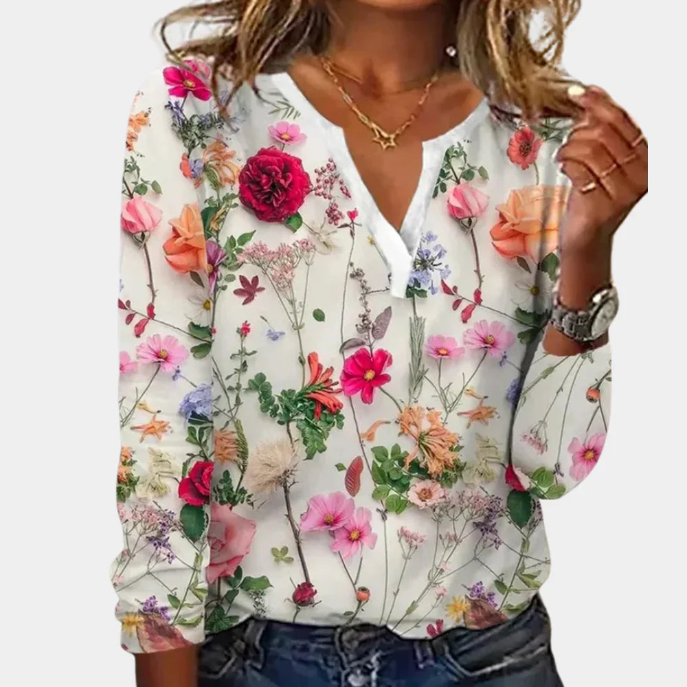 comfortable Floral Women's Blouse
