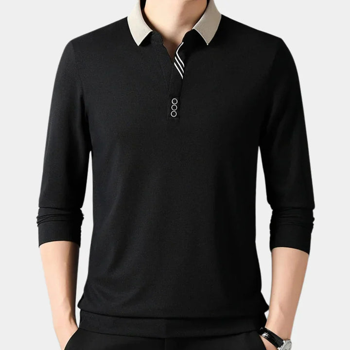 comfortable Long-Sleeve Polo for Men
