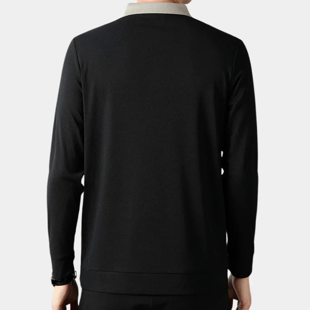 comfortable Long-Sleeve Polo for Men
