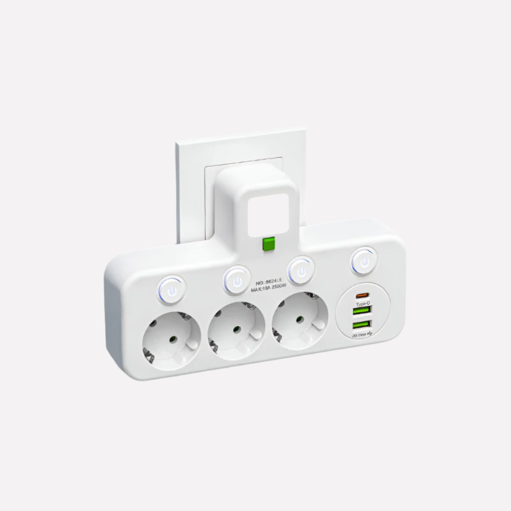 Power Strip with USB & Type‑C Ports