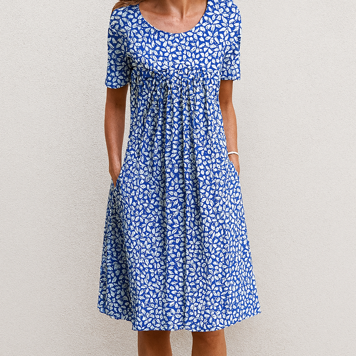 Effortless Vintage Floral Ruffle Summer Dress