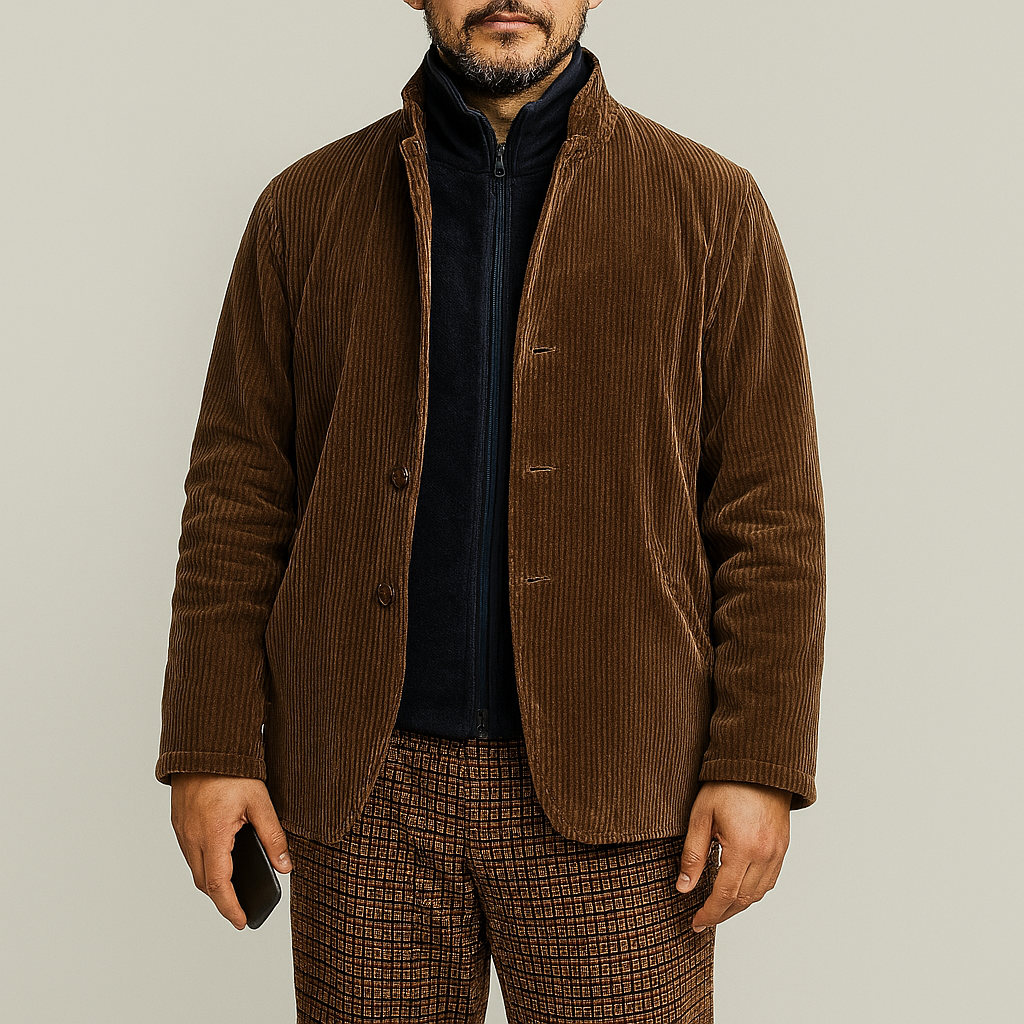 Men’s Retro comfortable Solid Color Jacket
