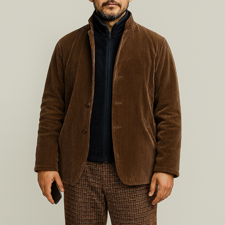 Men’s Retro comfortable Solid Color Jacket