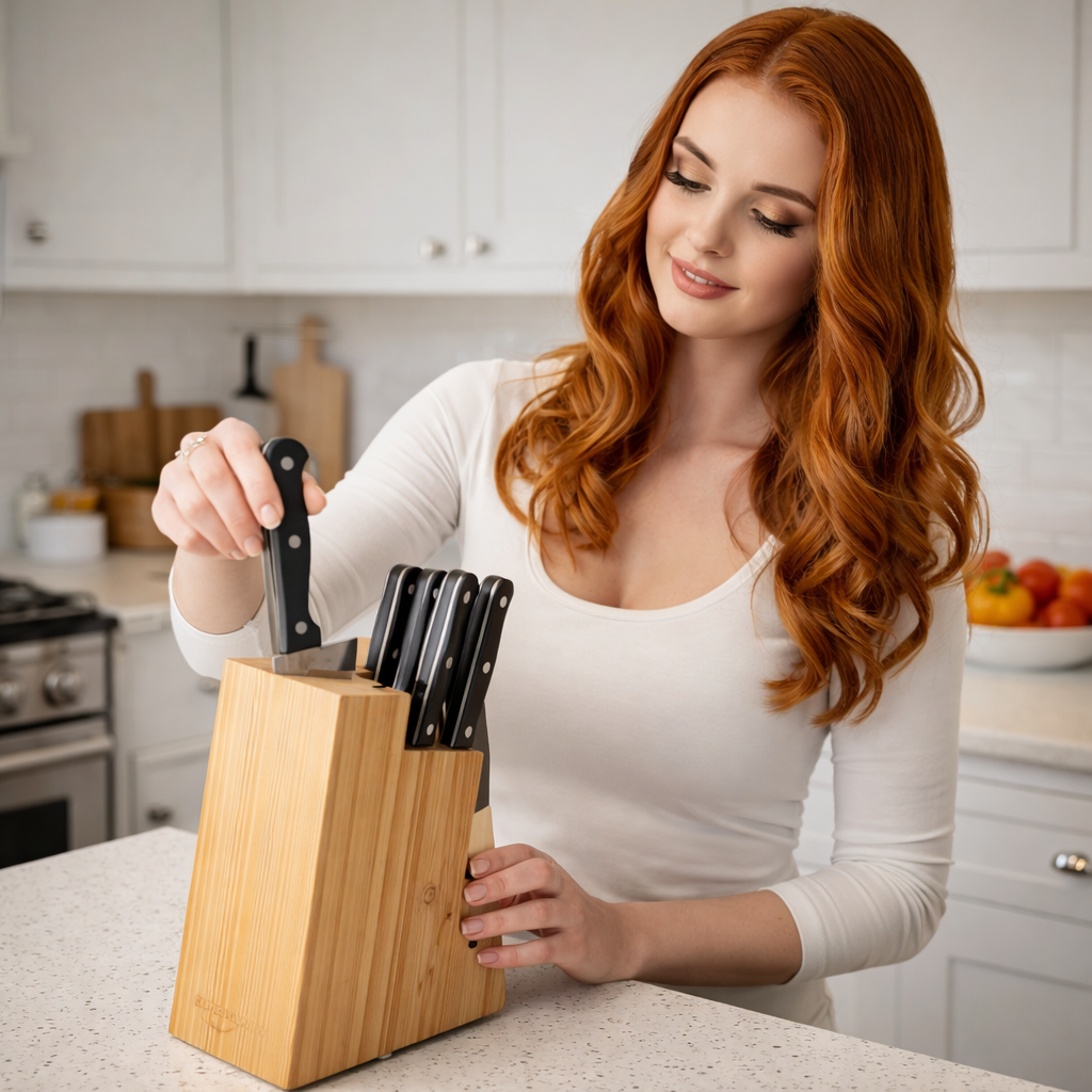 14-Piece High Carbon Stainless Steel Kitchen Knife Set