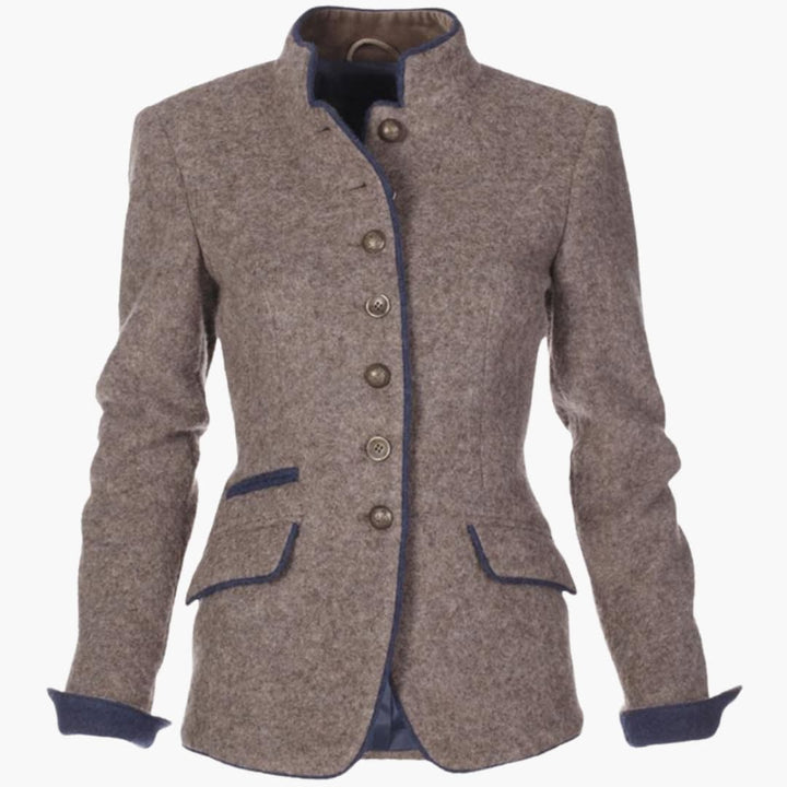 Women’s Lapel Collar Blazer – Button Front Style