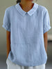 Classic Cotton &Linen Solid Color Top Natural Comfort with Effortless Style