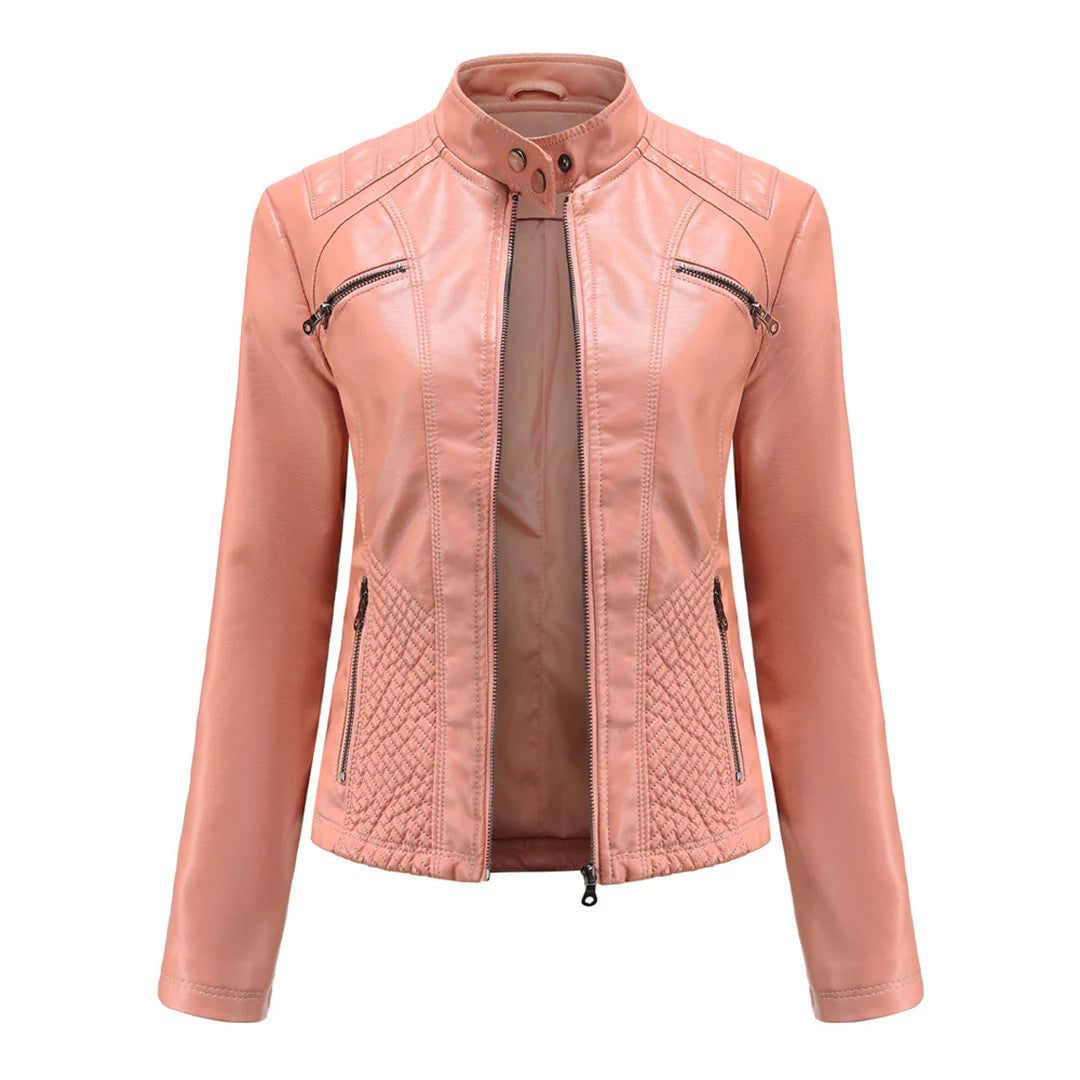 Stylish Faux Leather Women's Jacket