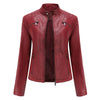 Stylish Faux Leather Women's Jacket with Classic Biker Design