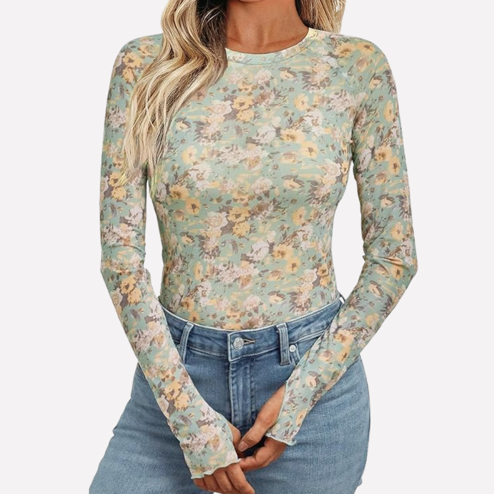 Mesh Sheer Lace Top
