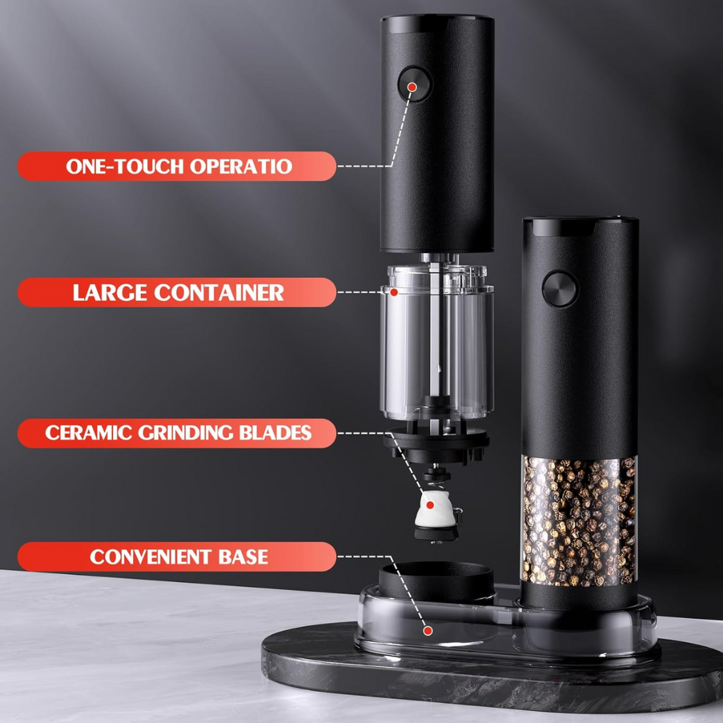 Electric Salt and Pepper Grinder Set